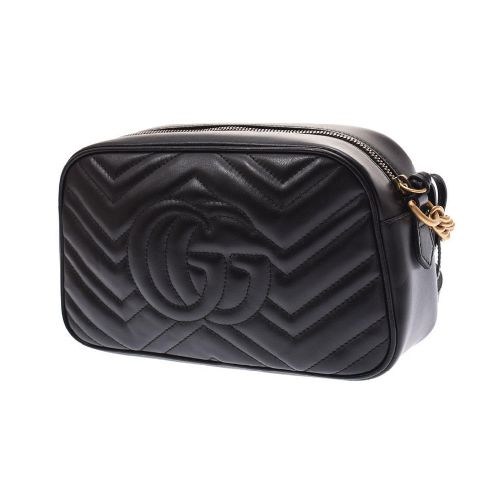 Gucci Shoulder Bag GG Calfskin Marmont Black